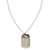 14K White Gold Dog Tag Diamond Necklace, 14k white gold, Long's Jewelers