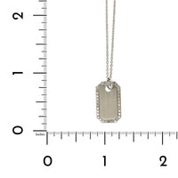 14K White Gold Dog Tag Diamond Necklace, 14k white gold, Long's Jewelers