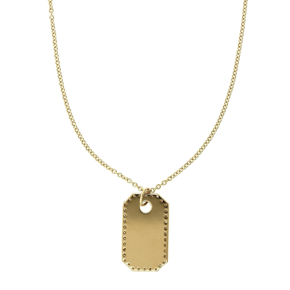 14k Gold Dog Tag Necklace