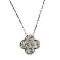 18K White Gold Diamond Clover Pendant, 18k white gold, Long's Jewelers