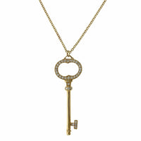 14K Yellow Gold Diamond Key Pendant, 14k yellow gold, Long's Jewelers