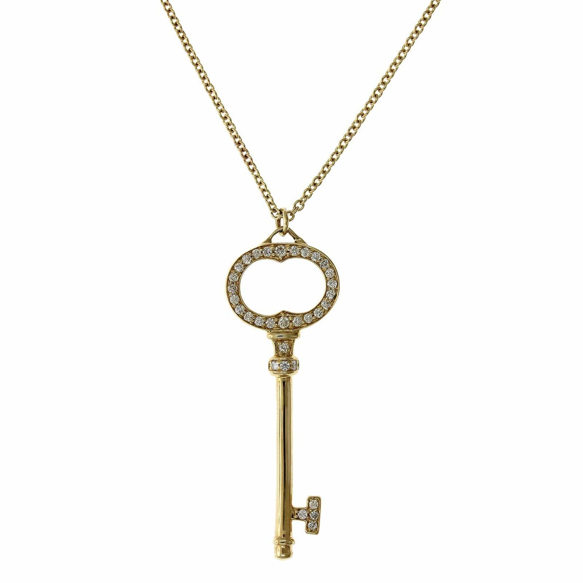 14K Yellow Gold Diamond Key Pendant, 14k yellow gold, Long's Jewelers