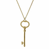 14K Yellow Gold Diamond Key Pendant, 14k yellow gold, Long's Jewelers
