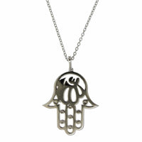 14K White Gold Diamond Hamsa Pendant, 14k white gold, Long's Jewelers