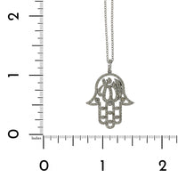 14K White Gold Diamond Hamsa Pendant, 14k white gold, Long's Jewelers