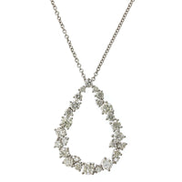 14K White Gold Diamond Cluster Pear Shape Pendant, 14k white gold, Long's Jeweler's