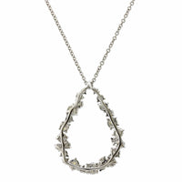 14K White Gold Diamond Cluster Pear Shape Pendant, 14k white gold, Long's Jeweler's