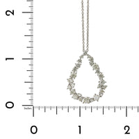 14K White Gold Diamond Cluster Pear Shape Pendant, 14k white gold, Long's Jeweler's