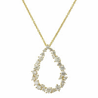 14K White Gold Diamond Cluster Pear Shape Pendant, 14k white gold, Long's Jeweler's