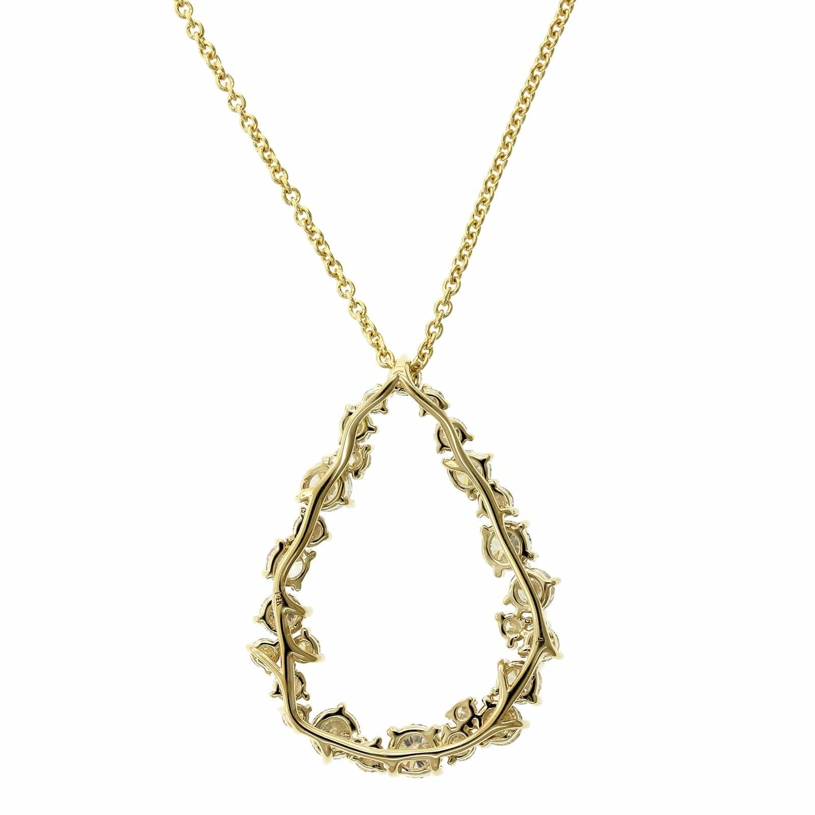 14K White Gold Diamond Cluster Pear Shape Pendant, 14k white gold, Long's Jeweler's
