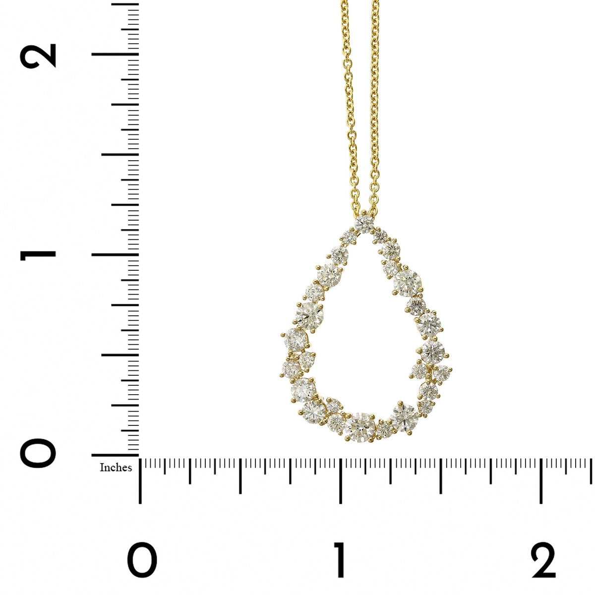 14K White Gold Diamond Cluster Pear Shape Pendant, 14k white gold, Long's Jeweler's