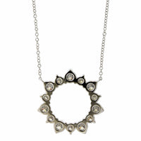 14K White Gold Diamond Alternating Size Circle Necklace, 14k white gold, Long's Jeweler's