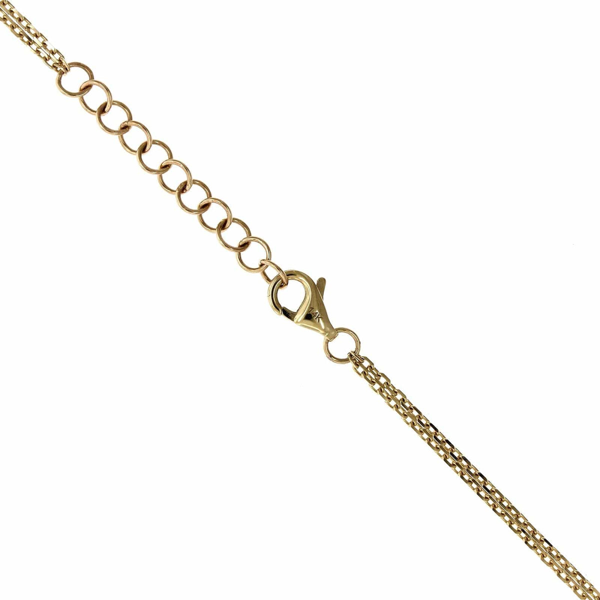 14K Yellow Gold Curb Link Pave Heart Pendant, 14k white gold, Long's Jewelers