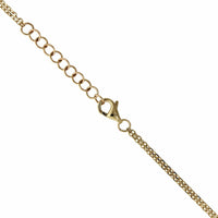 14K Yellow Gold Curb Link Pave Heart Pendant, 14k white gold, Long's Jewelers