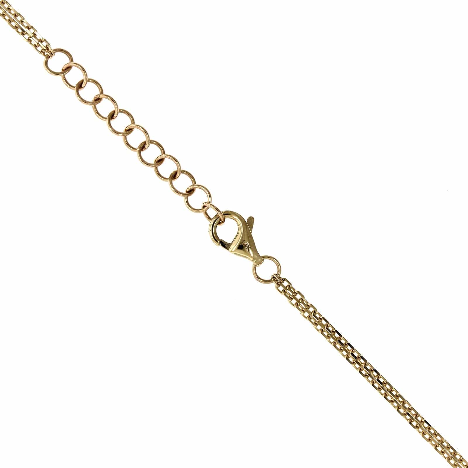 14K Yellow Gold Curb Link Pave Heart Pendant, 14k white gold, Long's Jewelers