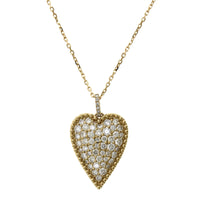 14K Yellow Gold Heart Beaded Edge Pendant, 14k white gold, Long's Jewelers