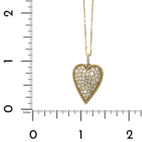 14K Yellow Gold Heart Beaded Edge Pendant, 14k white gold, Long's Jewelers