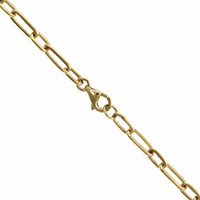 14K Yellow Paperclip Diamond Heart Fluted Pendant, 14k white gold, Long's Jewelers