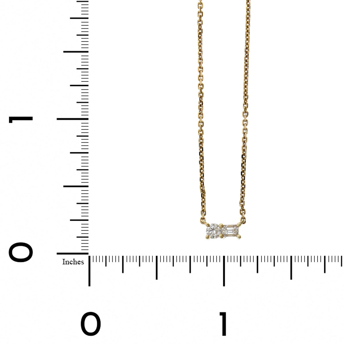 14K Yellow Gold 2 Stone Diamond Pendant, 14k yellow gold, Long's Jewelers