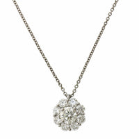 Platinum Diamond Cluster Halo Pendant, Platinum, Long's Jewelers