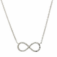 14K White Gold Diamond Infinity Necklace