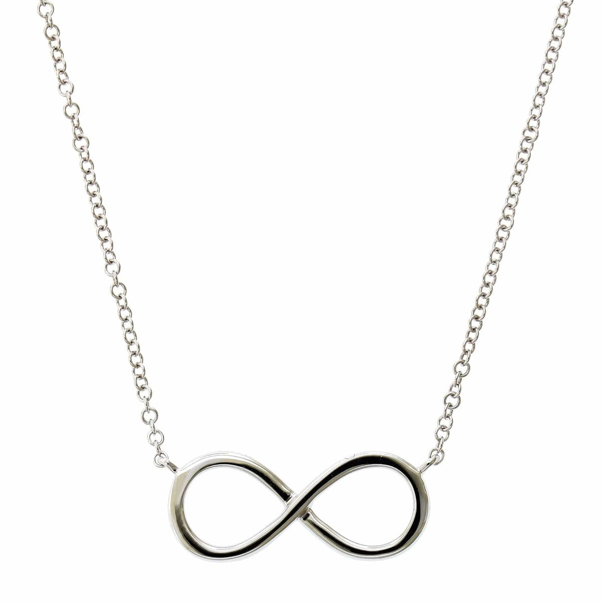 14K White Gold Diamond Infinity Necklace