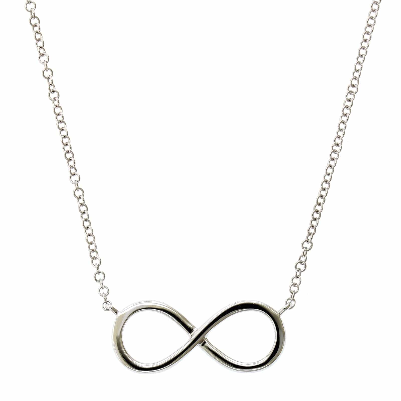 14K White Gold Diamond Infinity Necklace