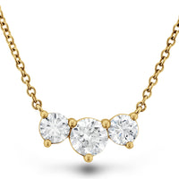 18K Yellow Gold 3 Stone Diamond Necklace, 18k yellow gold, Long's Jewelers