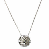 14K White Gold Double Diamond Halo Pendant