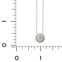 14K White Gold Double Diamond Halo Pendant