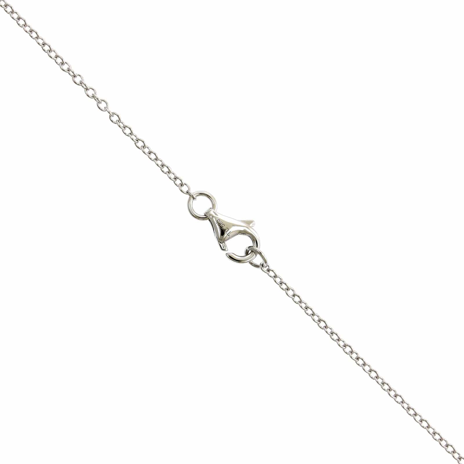 14K White Gold Oval Diamond Cluster Pendant