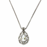Platinum Pear Shape Diamond Halo Pendant