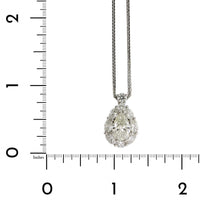 Platinum Pear Shape Diamond Halo Pendant