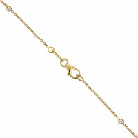 18K Yellow Gold Oval and Emerald Diamond Circle Necklace