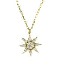 18K Yellow Gold Star Diamond Pendant