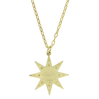 18K Yellow Gold Star Diamond Pendant