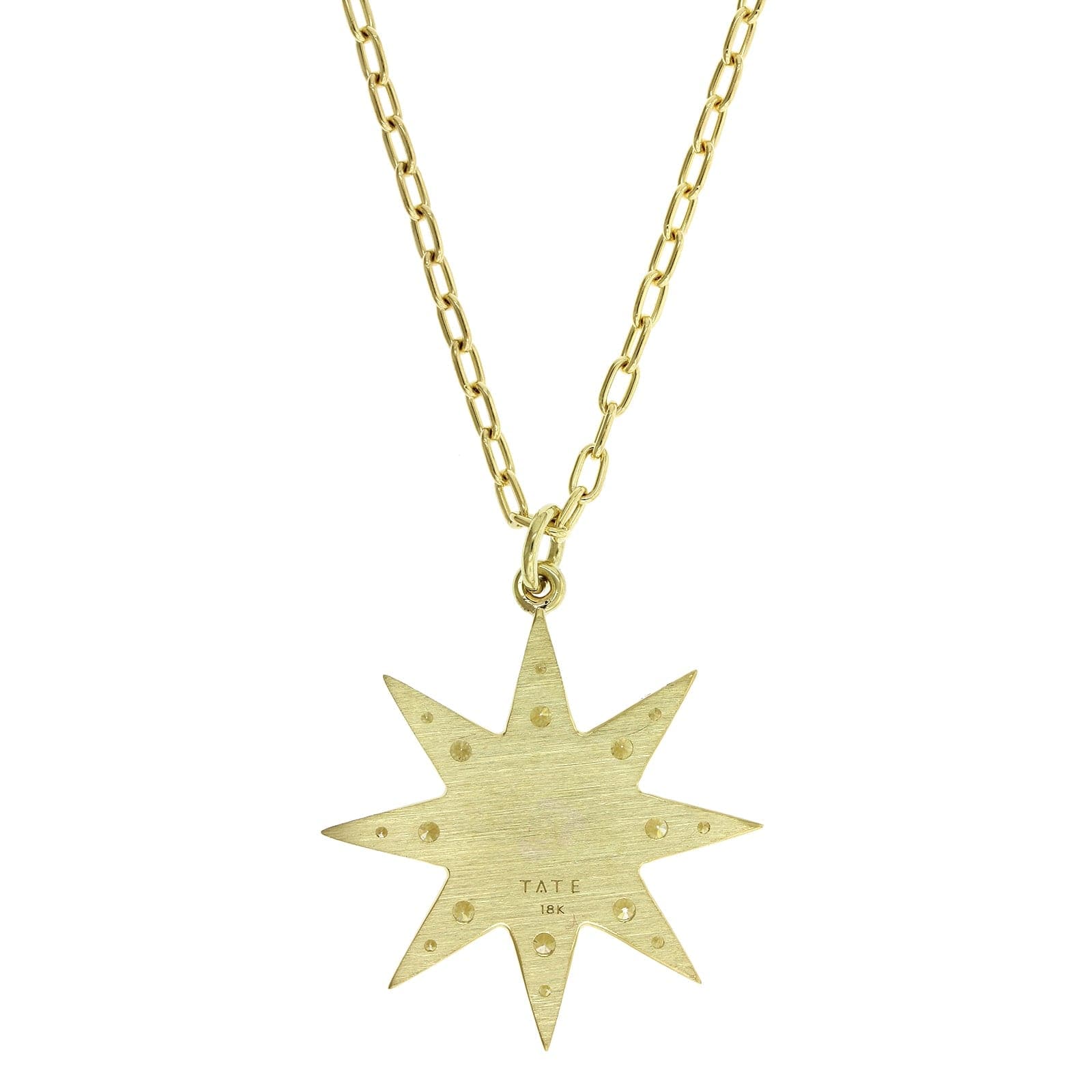 18K Yellow Gold Star Diamond Pendant