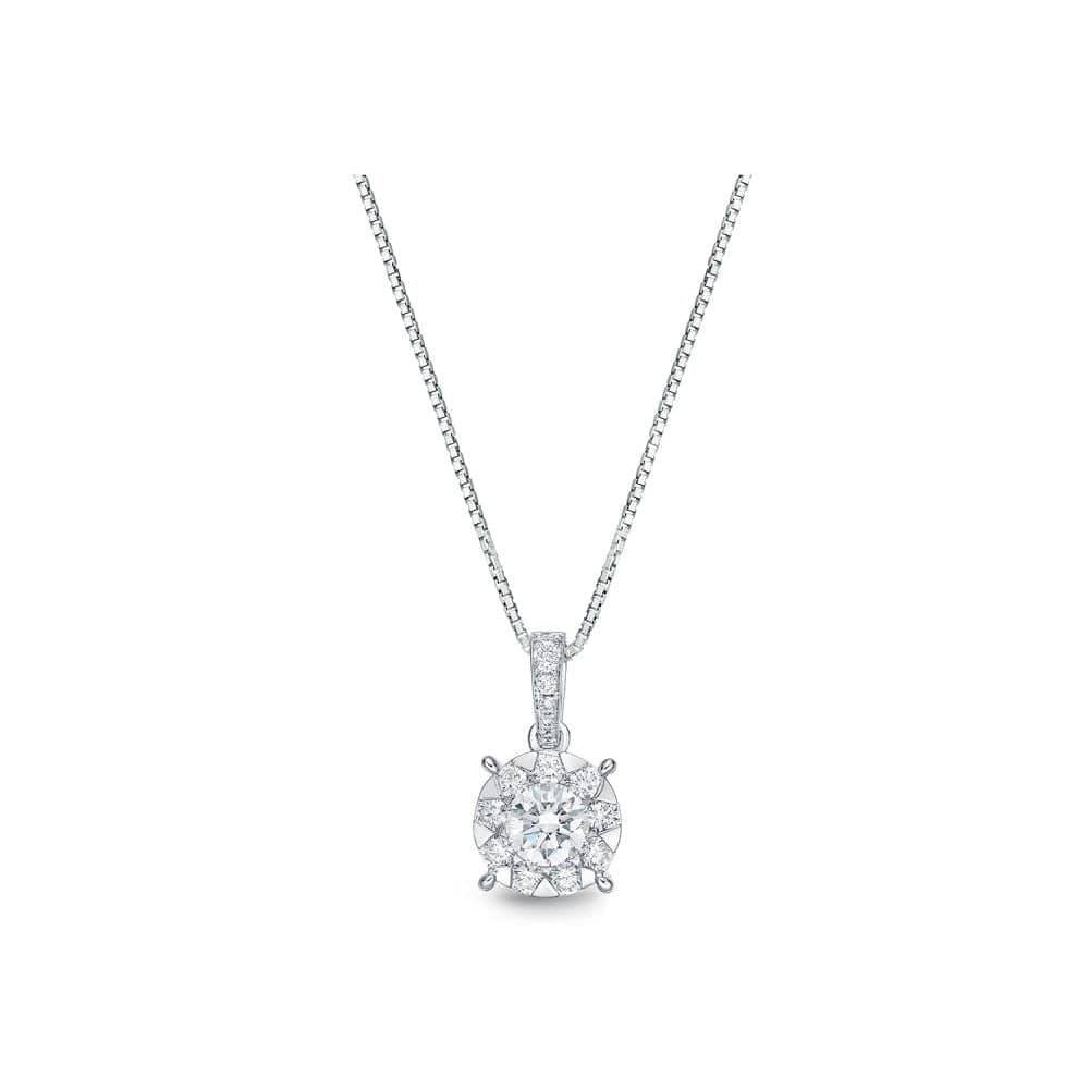 18K White Gold Bouquet Diamond Pendant, 18k white gold, Long's Jewelers