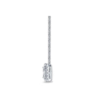 18K White Gold Cushion Bouquet Diamond Pendant, 18k white gold, Long's Jewelers