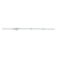 18K White Gold Bezel Set Oval Diamond Necklace, 18k white gold, Long's Jewelers