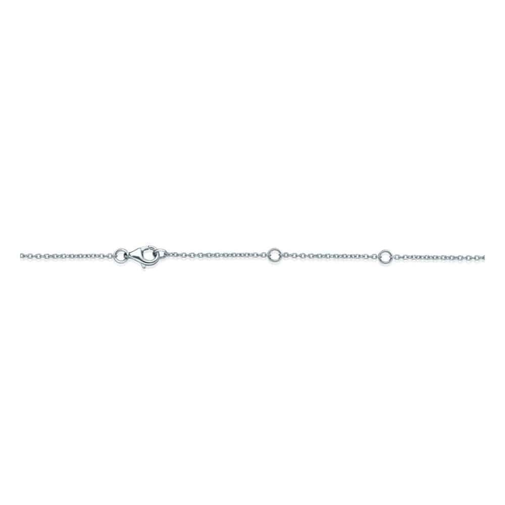 18K White Gold Bezel Set Oval Diamond Necklace, 18k white gold, Long's Jewelers