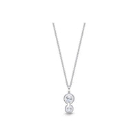 18K White Gold 2 Stone Bezel Set Diamond Pendant, 18k white gold, Long's Jewelers