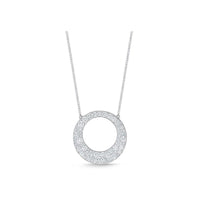 18K White Gold Diamond Open Circle Necklace, 18k white gold, Long's Jewelers
