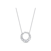18K White Gold Diamond Open Circle Necklace, 18k white gold, Long's Jewelers