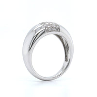 18K White Gold Pave Center Dome Ring