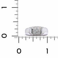 18K White Gold Pave Center Dome Ring