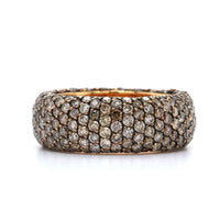 18K Rose Gold Brown Pave Diamond Eternity Ring