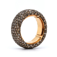 18K Rose Gold Brown Pave Diamond Eternity Ring