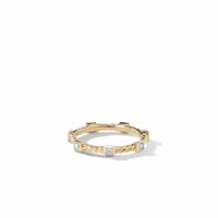 Cable Collectibles® Stack Ring in 18K Yellow Gold with Diamonds