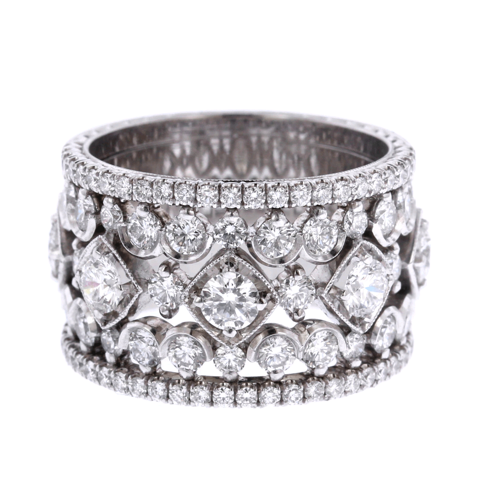 Platinum Wide Diamond Ring